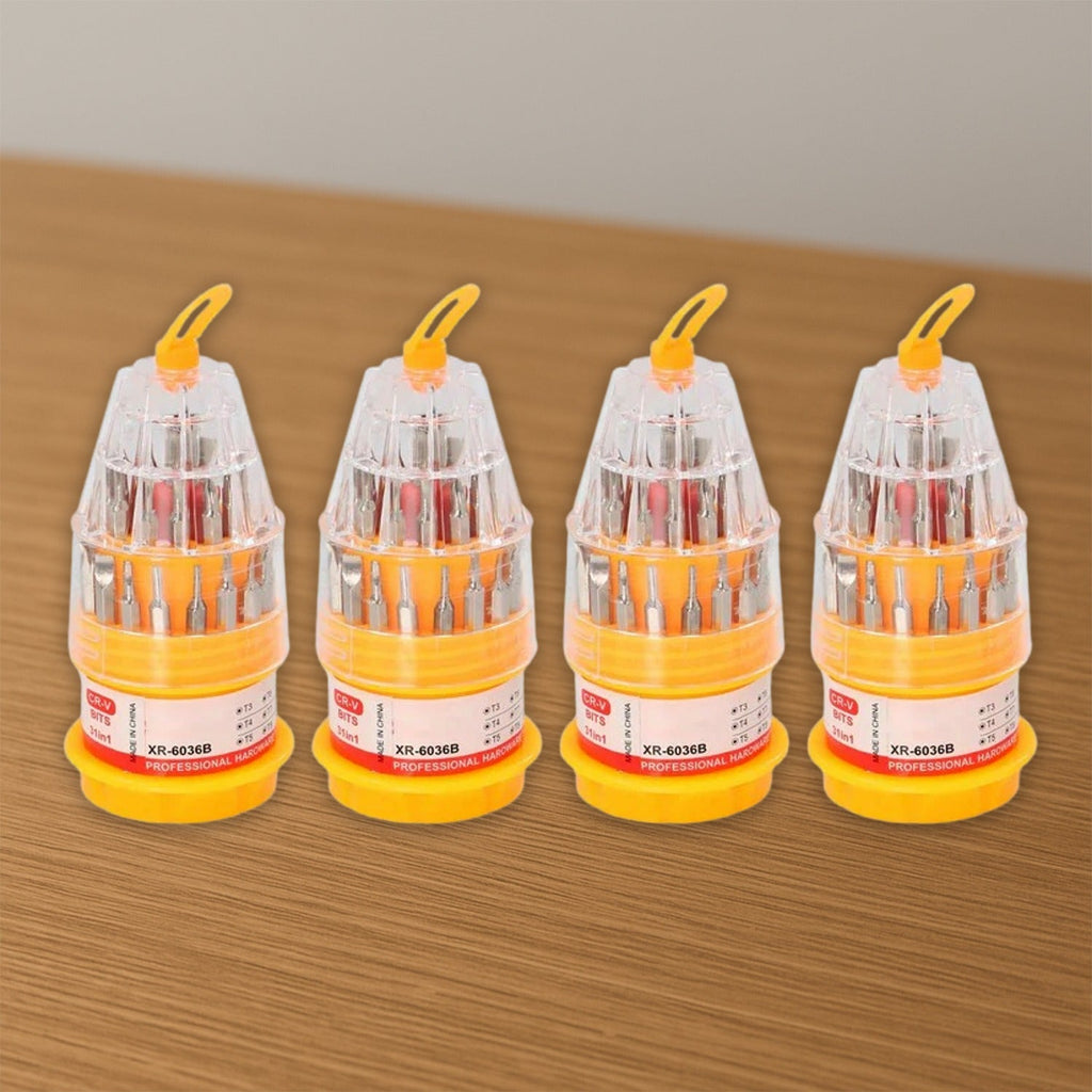 (SET OF 4PC) SCREWDRIVER SET, STEEL 31 IN 1 WITH 30 SCREWDRIVER BITS, PROFESSIONAL MAGNETIC DRIVER SET, B Grade