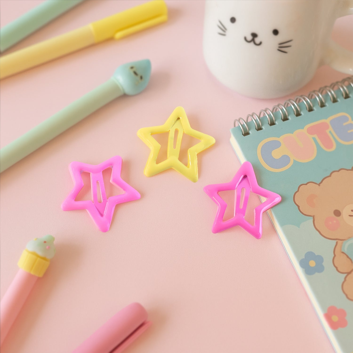 Star-Shaped Hair Clips for Girls - (3 Pc)