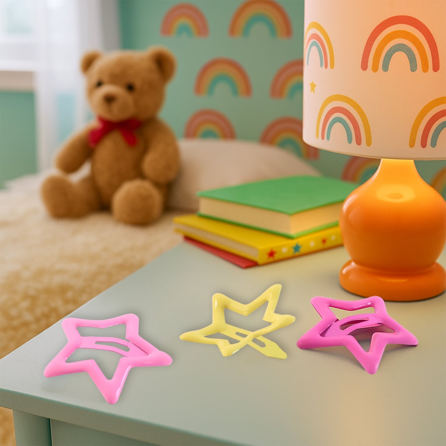 Star-Shaped Hair Clips for Girls - (3 Pc)